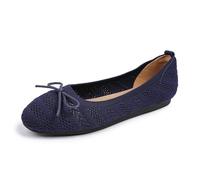Bailarinas Mujer Cómodo Transpirable Pie Ancho Zapato Elegante Y Elegant Planos Zapato Bailarina Mujer Interior Confort Elegante Elegante Zapatilla De Baile, azul marino, 38 EU