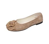 Bailarinas Mujer Elegante, Pantuflas de Ante Cómodo Suave Zapatos Planos Punta Redonda Zapatos de Negocios Zapatos Anchos Mocasines Ligeros Transpirables Zapatos de Vela Clásicos Sencillos Zapatos de