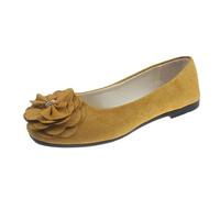 Bailarinas Mujer Elegante, Pantuflas de Ante Cómodo Suave Zapatos Planos Punta Redonda Zapatos de Negocios Zapatos Anchos Mocasines Ligeros Transpirables Zapatos de Vela Clásicos Sencillos Zapatos de