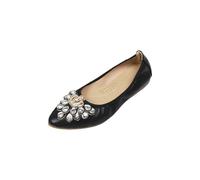 Bailarinas Mujer Elegantes - Zapatos de baile con diamantes de imitación Slip-ins Zapatos planos cerrados Plantilla Suave Zapatos de verano Ligeros Zapatos Individuales Elegantes Zapatos de Boda