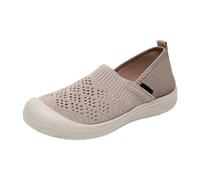 Bailarinas Mujer Zapatos de Bailarina Slipper Transpirable Zapatillas de Deporte Zapatos Planos para Mujer Mocasines Low-Top Mocasines Malla Zapatos de Verano Zapatos Mujer Zapatos Casual, café, 39 EU