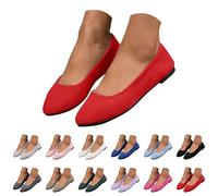 Bailarinas Mujer Zapatos Planas Mujer Calzado Cómodo Y Elegante Ballet Cabeza Redonda Bailarina Flats Transpirables De Punto Vestir Elegantes Para Ir De Compras, Caminar, Salir De Fiesta, Trabajar