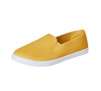 Bailarinas Mujer Zapatos Planos Blancos de Lona para Hombres y Mujeres, Estilo Casual. Zapatos Planos Mujer Cuero Trenzado Tendencia Zapatos Planos Mujer Transición Medio-Temporada, amarillo, 42 EU