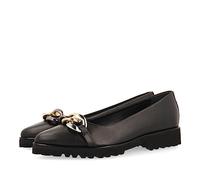 Bailarinas Negras de Piel con Detalle de Hebilla y Suela Track para Mujer Rosebud