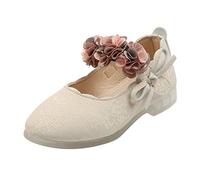 Bailarinas Niña Zapato Planas Comodo Zapatos de Baile para Niños Elegante Mary Jane Shoes con Decoración Floral Fondo Suave Antideslizantes Versátil Merceditas Niña Cuatro Estaciones