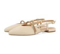 Bailarinas Off-White DE Piel DESTALONADAS con Detalle DE Tira con PEDRERÍA para Mujer GODRANO