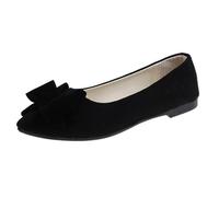 Bailarinas para mujer con lazo, zapatos de bailarina, zapatos de boda, zapatos planos, zapatos de vestir, zapatos de mujer, elegantes y cómodos, zapatos de bota, zapatos casuales, tallas 35-43, Negro