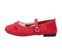 Bailarinas para mujer con tacón oculto Elegante Mary Jane para fiestas de noche, uso diario, informal, playa, ocio, tacones de verano, ligeros, transpirables, zapatos de baile, rojo, 41 EU
