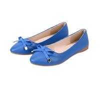 Bailarinas para mujer, elegantes, cómodas, suaves, de piel, ligeras, transpirables, de verano, de un solo color, para el día a día, azul, 42 EU