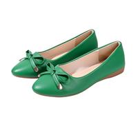 Bailarinas para mujer, elegantes, cómodas, suaves, de piel, ligeras, transpirables, de verano, de un solo color, para el día a día, verde, 43 EU