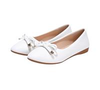 Bailarinas para mujer, elegantes, cómodas, suaves, de piel, ligeras, transpirables, de verano, de un solo color, para el día a día, Blanco, 37 EU