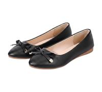 Bailarinas para mujer, elegantes, cómodas, suaves, de piel, ligeras, transpirables, de verano, de un solo color, para el día a día, Negro , 41 EU