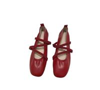 Bailarinas Planas de Primavera JJDFW para Mujer, cómodas, con Punta Cuadrada, Modelo Mary, con Doble Hebilla.