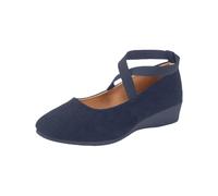 Bailarinas Planas Para Mujer,Bailarinas De Cuña Baja Zapatos Planos Correas de Tobillo Elegantes Zapatos de Verano Zapatos de Caminar Casual Cómodo Mocasines Zapatos Mocasines, azul, 36 EU