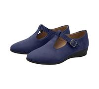 Bailarinas Planas Para Mujer,Clásicas Bailarinas con Correa en T Casual Slip-On Mujer Mary Jane Zapatos Con Hebilla Correa De Tobillo Mocasines De Ante Mocasines Ligeros Elegantes Cómodos Mocasines