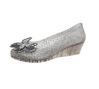 Bailarinas - Sandalias planas transparentes de PVC para mujer, diseño de nido de pájaros, ballet, zapatos de plástico suave con lazos de estrás, transpirables, antideslizantes, zapatos de verano para