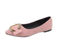 Bailarinas - Zapatos de mujer en punta, elegantes, sexy, zapatos de noche, planos, mocasines de ante con suela suave, ligeros, cómodos, zapatos de caminar para mujer, zapatos informales con tirantes