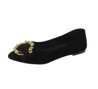 Bailarinas - Zapatos de mujer en punta, elegantes, sexy, zapatos de noche, planos, mocasines de ante con suela suave, ligeros, cómodos, zapatos de caminar para mujer, zapatos informales con tirantes