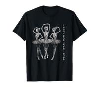 Bailarines de Ballet Esqueleto Feliz año Nuevo 2026 Bailarina gótica Camiseta