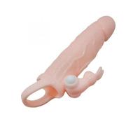 Baile - brave man funda pene con rabbit vibrador 16.5 cm natural