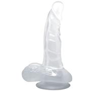 BAILE Dildo Realista Con Ventosa 16.7 Cm Transparente - Diseño Ergonómico Para Satisfacción Plena