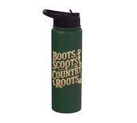 Baile en línea Divertido bailarín de línea de música country Stainless Steel Insulated Water Bottle