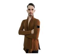 Baile Latino Men Latin Dance Costumes New Men'S Black Cardigan Shirt National Standard Dress Competition Wear para Hombres(Black,XL)