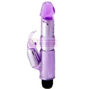 Baile Vibrador Conejito Regulable 21,5 Cm Lila