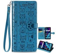 BAILI Billetera Animal Funda para Moto G86 5G, Lovely Cat Dog Wallet Case, Gato y Perro Carcasa para Moto G86 5G-002