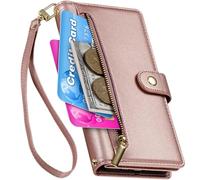 BAILI Cartera Funda para Realme 15x 5G, 9 Ranuras para Tarjetas, Bolsillo para Dinero con Cremallera para Realme 15x 5G-03