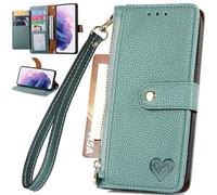 BAILI Cremallera Bolsillo para Realme 14T Funda, Bloqueo RFID Billetera con Tarjeteros Stand Carcasa para Realme 14T Wallet Case-005