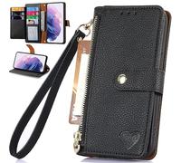 BAILI Cremallera Bolsillo para Realme C11 2021 Funda, Bloqueo RFID Billetera con Tarjeteros Stand Carcasa para Realme C11 2021 Wallet Case-001