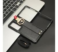 BAILI Funda para Honor Magic V2 con Cordón, Correa Cuelga Alrededor del Cuello Honor Magic V2 Carcasa con Anillo Metálico-Negro
