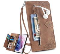 BAILI Funda para Honor X5c, Tapa Magnética Carcasa, Ranura para Tarjeta, Cremallera Bolsillo Cases para Honor X5c-01