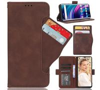 BAILI Funda para Honor X5c/X5c Plus, Tapa Libro Flip Phone Case para Honor X5c/X5c Plus, Marrón
