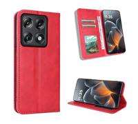 BAILI Funda para Motorola Signature, Tapa Libro Flip Phone Case para Motorola Signature, Rojo