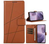BAILI Funda para OPPO A79 5G/OP A2X 5G, Soporte, Ranuras para Tarjetas, Funda con Patrones de líneas Compatible con OPPO A79 5G/OP A2X 5G-Marrón
