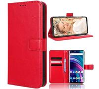 BAILI Funda para Realme C100i 4G, Tapa Libro Flip Phone Case para Realme C100i 4G, Rojo
