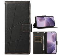 BAILI Funda para Realme C21Y, Soporte, Ranuras para Tarjetas, Funda con Patrones de líneas Compatible con Realme C21Y-Negro