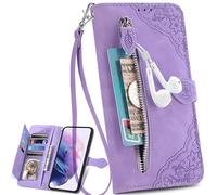 BAILI Funda para Samsung A56 5G/A36 5G/37, Tapa Magnética Carcasa, Ranura para Tarjeta, Cremallera Bolsillo Cases para Samsung A56 5G/A36 5G/37-05