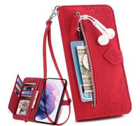 BAILI Funda para Samsung A56 5G/A36 5G/37, Tapa Magnética Carcasa, Ranura para Tarjeta, Cremallera Bolsillo Cases para Samsung A56 5G/A36 5G/37-03