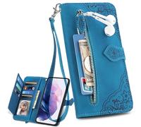 BAILI Funda para TCL 605/TCL 60 SE, Tapa Magnética Carcasa, Ranura para Tarjeta, Cremallera Bolsillo Cases para TCL 605/TCL 60 SE-04