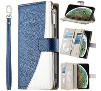 BAILI Funda Tipo Cartera para Realme C53 4G, Ranuras para Tarjetas, Cierre magnético, Bolsillo con Cremallera, Cover Protectora para Realme C53 4G-Azul-02