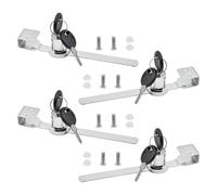 Bailinks Cerradura de puerta de vidrio con cierre de sierra deslizante, vitrina de cristal con llave maestra, seguridad para gabinete y terrario (4)