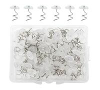 Bailinks Chinchetas de Tapicería para Sofá y Cama, Pins Giratorios con Cabezas Transparentes, Pasadores en Espiral para Fijación de Fundas, Sábanas y Colchones, Accesorios para Hogar y Coche (100)
