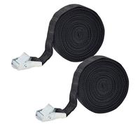 Bailinks Cinchas de Amarre 2 Piezas, Correa de Amarre Negra para Portaequipajes, Bicicletas, Motocicletas, Surf, Ajustables y Resistentes a 250 kg, con Hebilla de Cierre Rápido (25MMX5M)