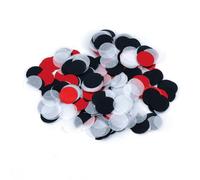 Bailinks Confeti Biodegradable Multicolor, 2.5cm, 5000 Piezas, para Relleno de Globos y Decoración de Eventos; Ideal para Bodas, Cumpleaños, y Baby Shower - 50g (Negro Rojo Blanco)