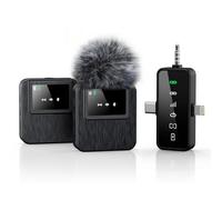 BAILIXIN Mini micrófono profesional 3 en 1 para iPhone, Android, cámara, alcance de 328 pies, batería de 20 horas, micrófonos inalámbricos, cancelación de ruido para grabación, transmisión en vivo