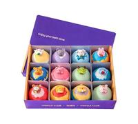 Bain Moussant Effervescent - Lote de 12 boules Sel Parfumées avec Jouets Surprise | Galets Bain Moussants Relaxation Spa Détente Famille Adultes Maison Voyage Usage Cadeau Báin