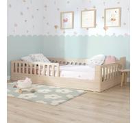 Bainba Cama Montessori BARROTES Creta 90x190 cm (Entrada Derecha)